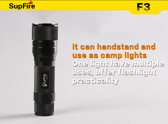 SUPFIRE F3-L2 l2 (t6) LED 10W 1100 Lumen Focusting Truminazione - Nero