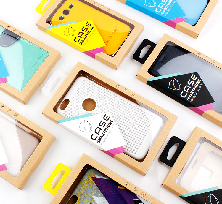 Caixa Customizável De 50 Pçs / Set Kraft De Papel Para Iphone 6s Plus / 6 Mais Casos - Preto