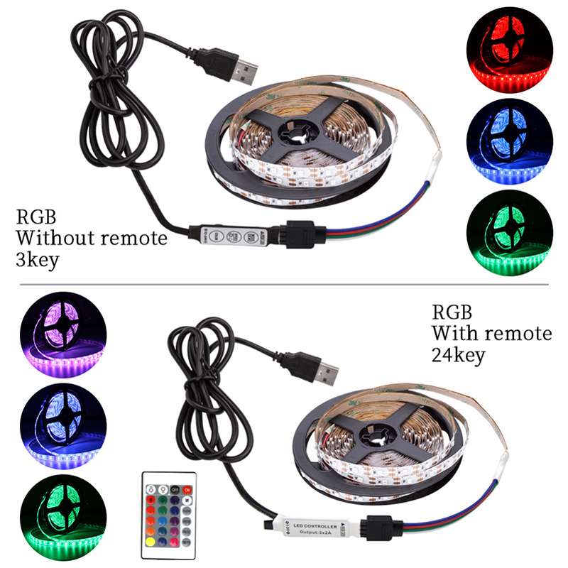 5050 Wasserdichte LED -strip -licht USB 5V RGB LED Strip TV LED Backlight -televäsion Dekoration Licht Für Heimkino - 5m