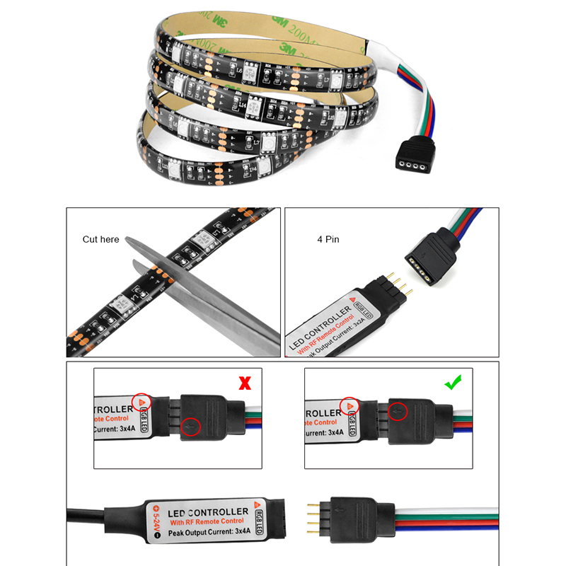 5050 Striscia a Led Impermeabili Light USB 5V RGB LED Strip TV TV LED Backlight Telesion Decoration Light Per Home Theater - 5m