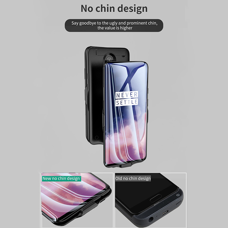 Case de Cargador de Batería de Teléfono de 5500 Mah Para Oneplus 7T Pro - Negro