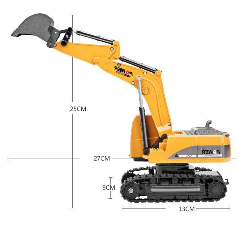 1: 24 Escavatore Di Controllo Remoto Wireless 2.4G Scavatore In Lega A Sei Centri