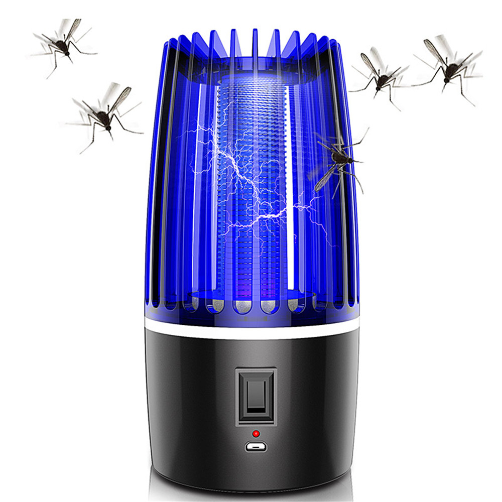 2-in-1 Mosquito Choque Fotocatalizador Lámpara Asesino UV Eléctrica Recargable USB LED Zapper Luz - Plug-in USB