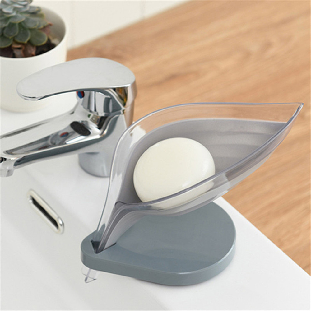 Gadget da Cucina Con Soap a Forma di Foglia Creativa Con Una Foglia di Aspirazione Gambetta da Cucina Per Container - Grigio