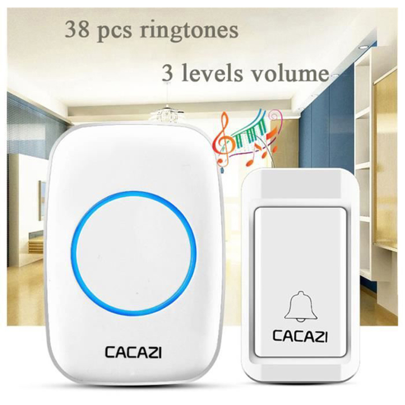 Cacazi-Home Wireless-Türklingel Smart Bell Remote Wasserdichte Türklingel - Weiß / EU-Stecker - Weiß // EU-Stecker