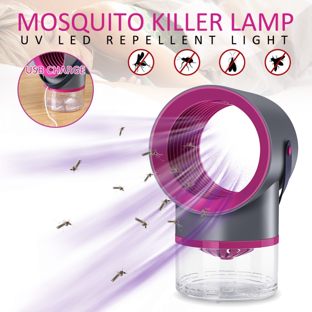 Lámpara De Asesino De Mosquitos Electrónicos USB Hogar Interior Insecto Insecto Repelente Luz De Trampa - Blanco