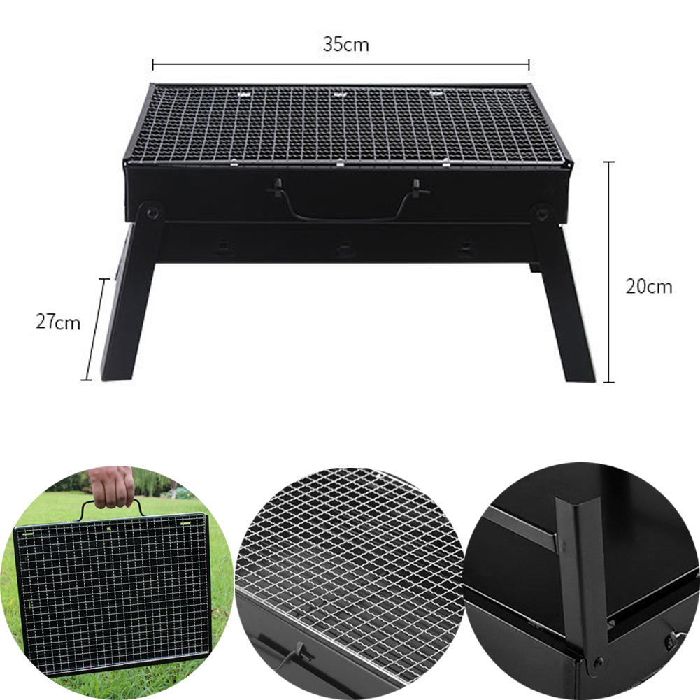 Maison Four À Barbecue Pliable Et Portable En Acier Noir - Configuration Standard: Type De Maille De Fer / Épaisseur / Taille Moyenne: 43 * 29 * 22cm - Configuration Standard: Type De Maille De Fer / Épaisseur // Taille Moyenne: 43 * 29 * 22cm