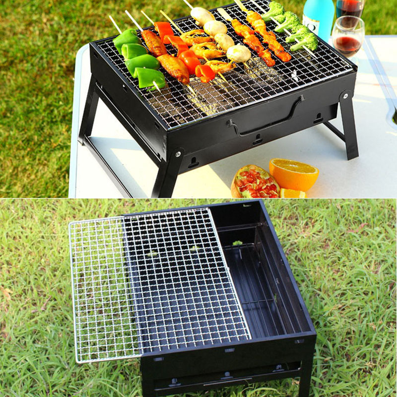 Maison Four À Barbecue Pliable Et Portable En Acier Noir - Configuration Standard: Type De Maille De Fer / Épaisseur / Taille Moyenne: 43 * 29 * 22cm - Configuration Standard: Type De Maille De Fer / Épaisseur // Taille Moyenne: 43 * 29 * 22cm