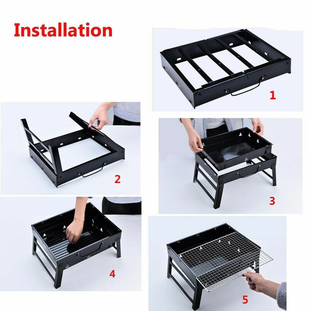 Maison Four À Barbecue Pliable Et Portable En Acier Noir - Configuration Standard: Type De Maille De Fer / Épaisseur / Taille Moyenne: 43 * 29 * 22cm - Configuration Standard: Type De Maille De Fer / Épaisseur // Taille Moyenne: 43 * 29 * 22cm