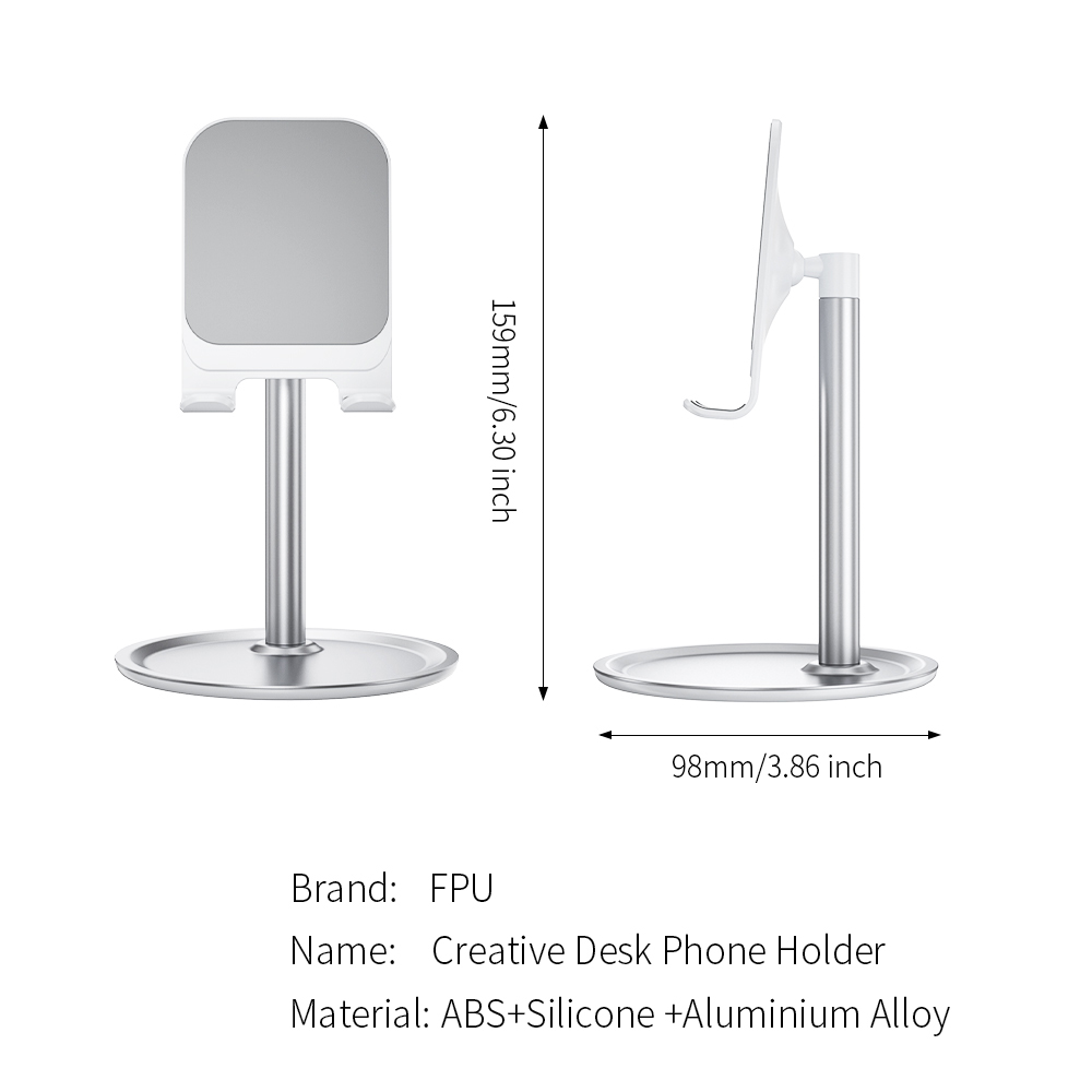 Soporte de Teléfonos Móviles de Escritorio de Aluminio Aleación de Aluminio (no Retráctil) - Negro