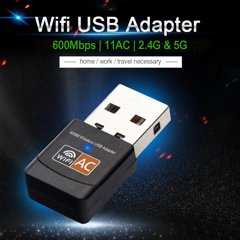 AC 600M Frequência Dupla Mini 5G Card de Rede Sem Fio Wifi Usb wi -fi Adaptador