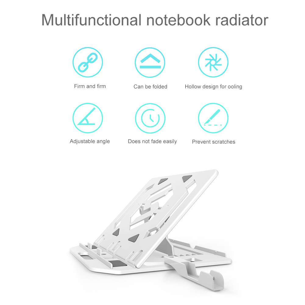 Soporte De Soporte Portátil Portátil De Computadora Soporte De Soporte Para Elevar El Soporte Portátil Con El Soporte Del Teléfono Móvil - Blanco
