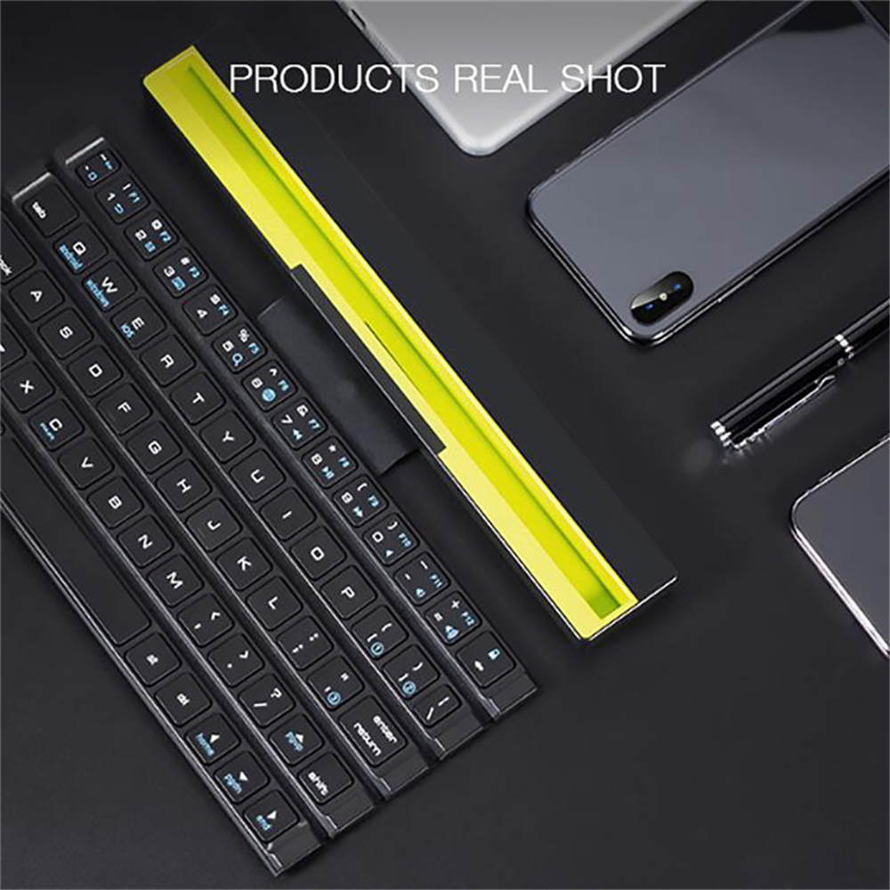 Teclado Bluetooth Dobrável 64 Teclas Keys Wireless Keypad Para Telefones De Tablet IPad - Preto