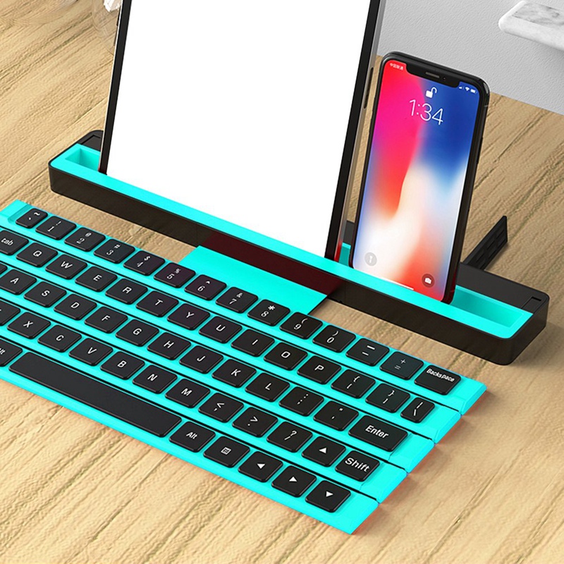 Clavier Bluetooth Pliant 64 Touches Clavier Sans Fil Pour Téléphones À Tablettes IPad - Noir