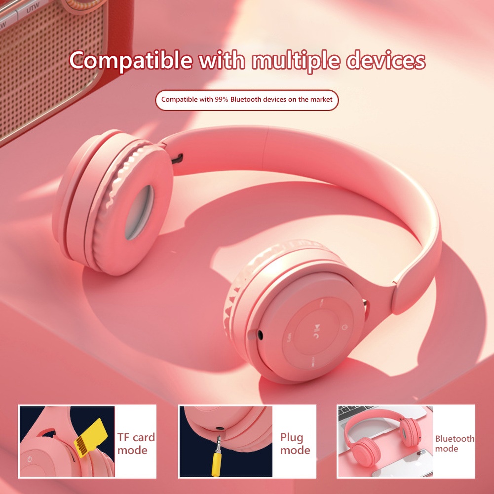 Auriculares Bluetooth Inalámbricos Estéreo HiFI Sobre Auriculares Para El Oído Con Micrófono - Amarillo