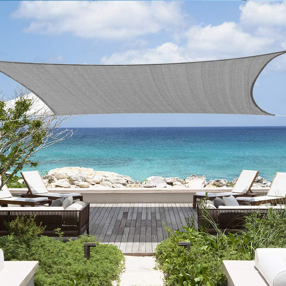 Sole Rifugio Impermeabile Spiaggia Campeggio Piscina Patio Tenda Riparo Tenda - Grigio / Rettangolo / Dimensioni: 2 X 3m - Grigio // Rettangolo / Dimensioni: 3 X 4m