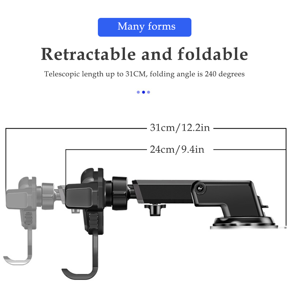 Solicador de Teléfono de Automóviles de Teléfono Móvil Soporte Para Automóvil Para Iphone Huawei Xiaomi Samsung Etc. - Negro (panel de Control+salida de Aire)