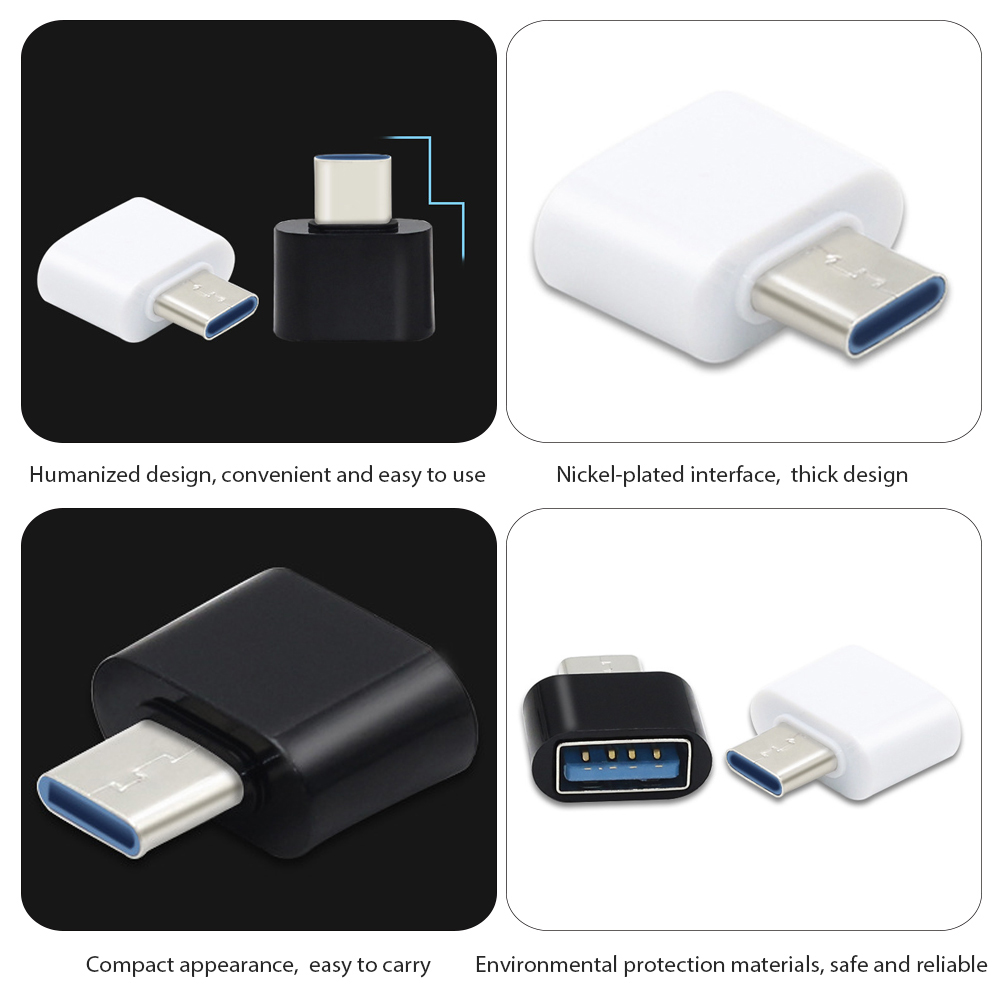 Mini Tipo C USB C a USB3.0 OTG Adaptador Para Samsung LG Xiaomi Data Sync Accessories de Teléfonos Inteligentes - Negro