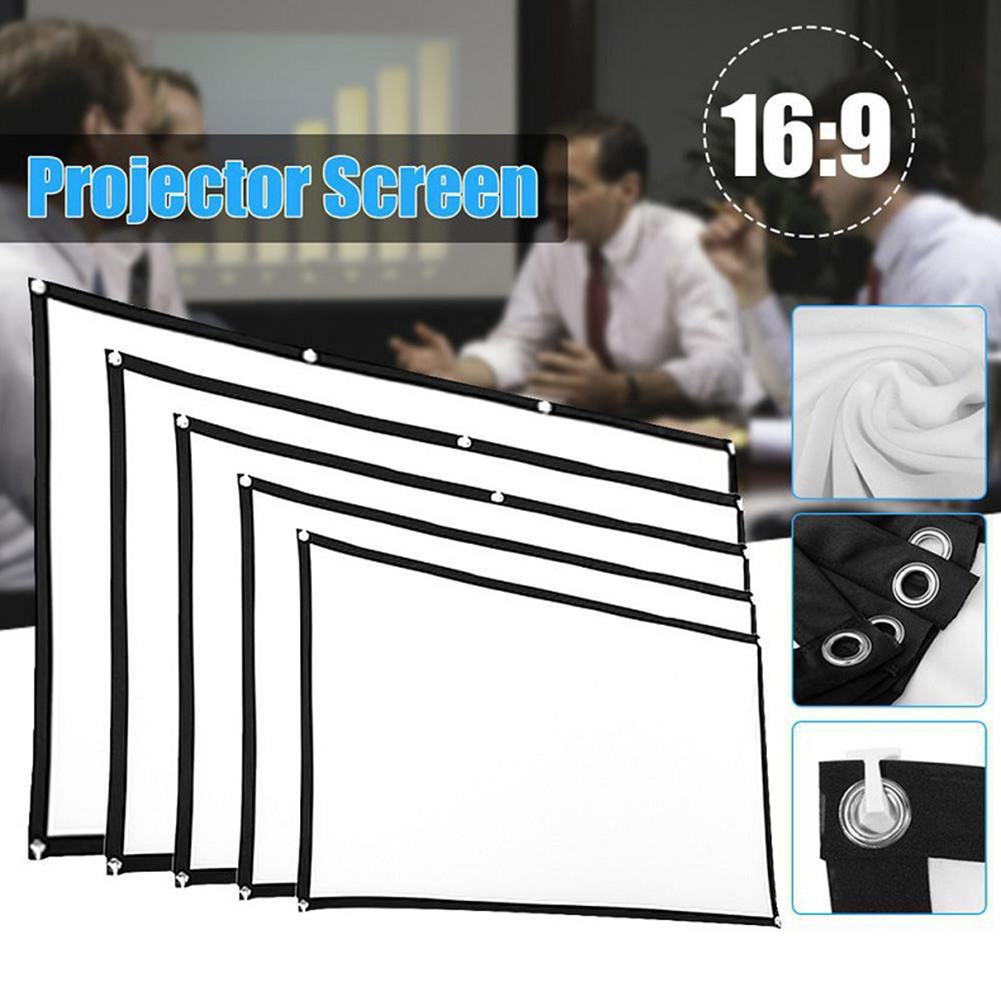 16: 9 Écran de Projecteur HD Plié Écran de Projection Haute Résolution Pour Les Fêtes Home Theatre - 92 Pouces