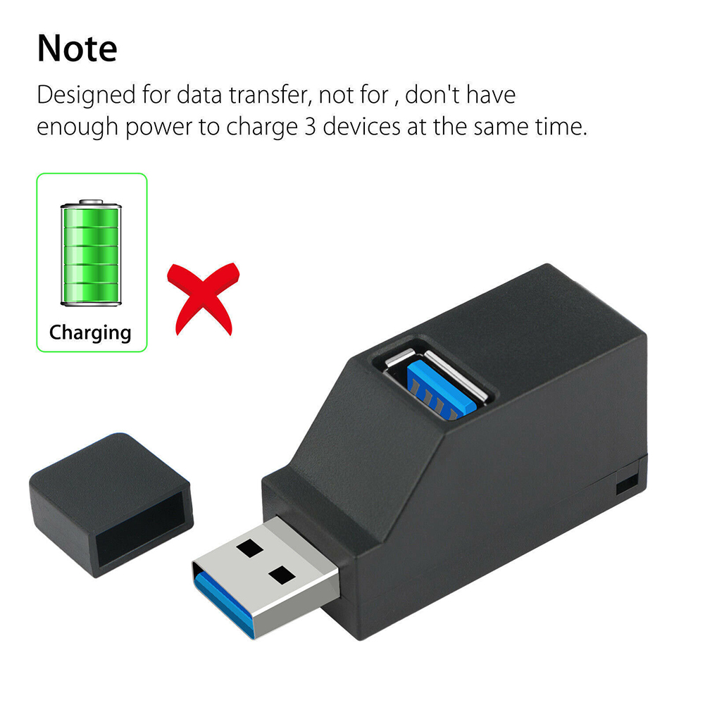 USB 3.0-Hub-Splitter (2 USB 2.0 + USB 3.0) 3 Ports Mini Tragbarer USB-Splitter Für Notebook-Laptop-PC-Tablet - Weiß