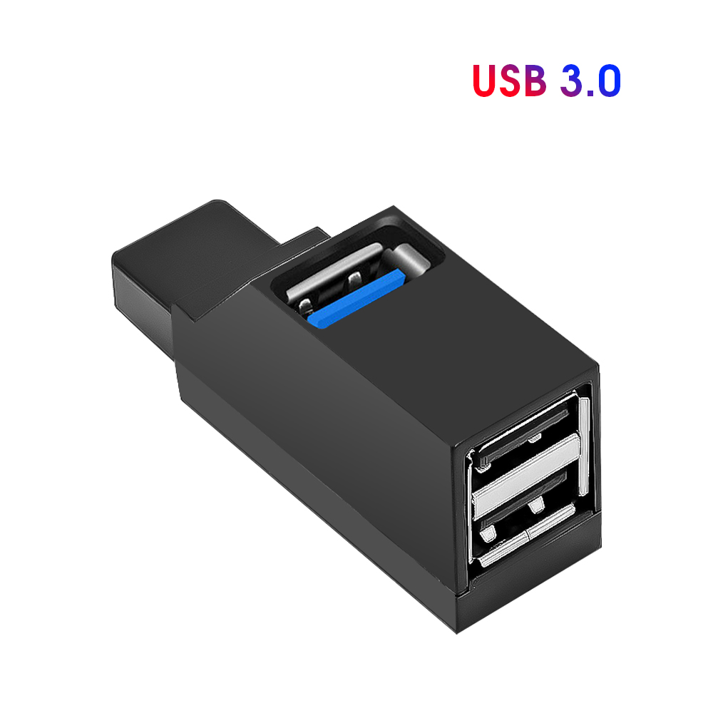 Divisor USB 3.0 HUB (2 USB 2.0 + USB 3.0) 3 Puertos Mini Portable Divisor USB Para Computadora Portátil PC Tablet - Blanco