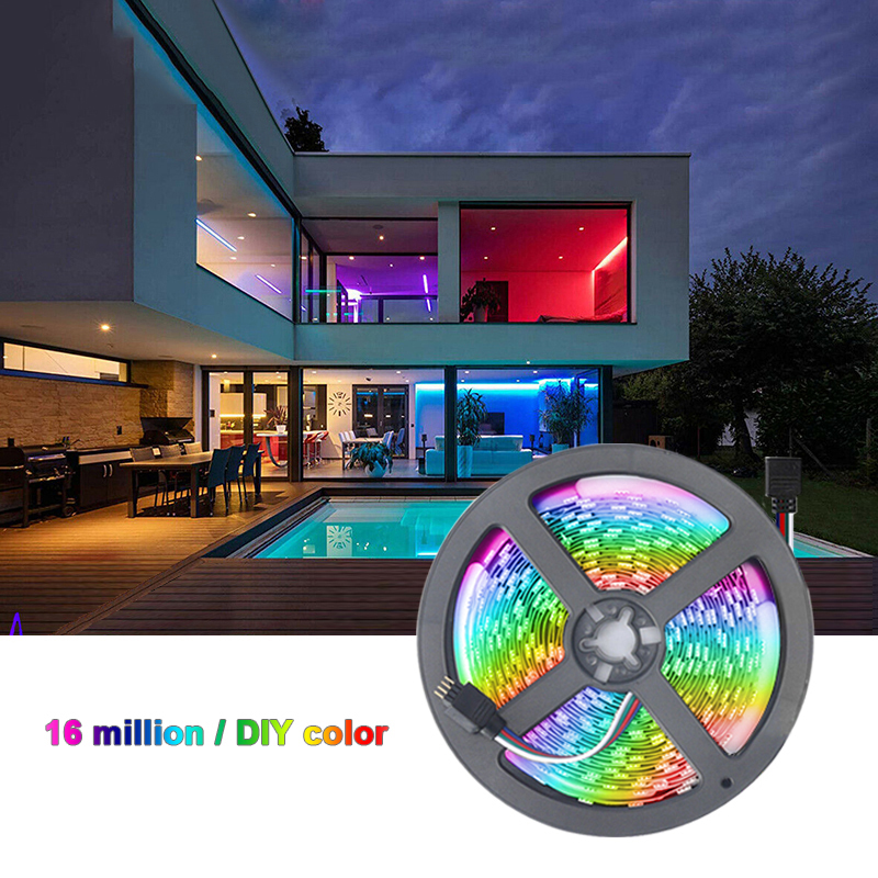 5m/10m/15m RGB LED Smart Flex Flex Strip Light Mobile App Lamp de Control de Voz - Enchufe de 15m/ee. Uu.