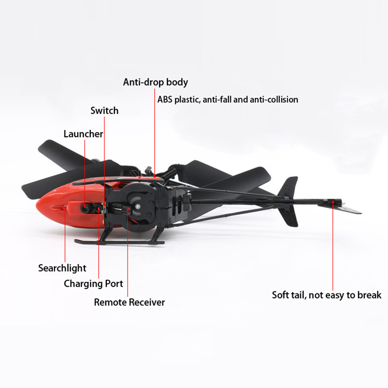 Hélicoptère Rechargeable à la Télécommande Aircraft RC Drone Kids Toy - Rouge