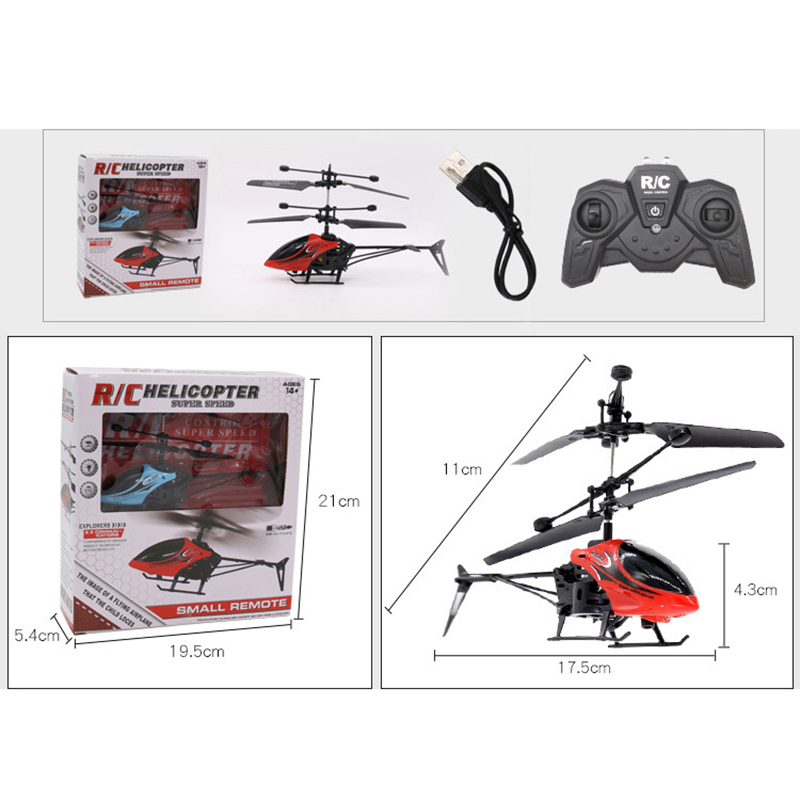 Aeronave de Control Remoto de Helicóptero Remote RC RC RC RC Toy - Rojo