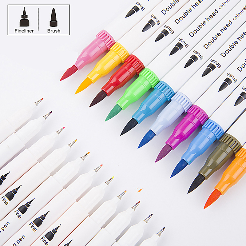 Doppelköpfige Marker Stift Aquarell Stift Set Stationäre Kunstzubehör - 24pcs