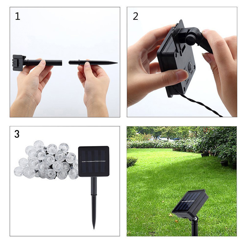 6,5m Solar Angetrieben 30-led-schnur Licht 8-Modes Gartenpfad Yard Decor Lampe - Weiß