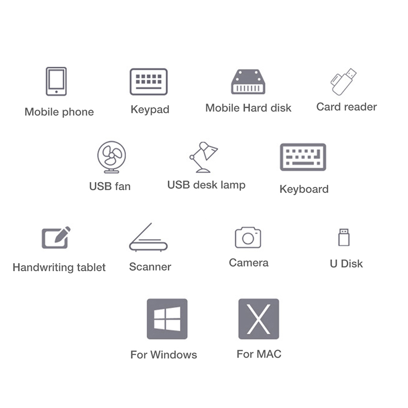 Tipo-c a 4 Puertos USB3.0 Magnesio Magnesium Magnesium Hub OTG Adaptador - Plata