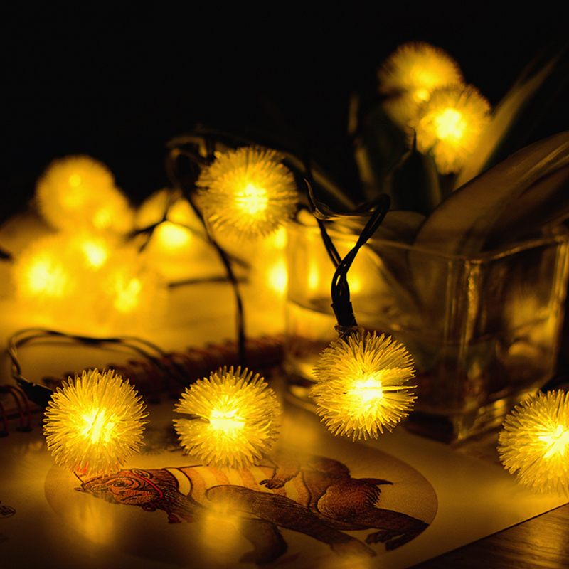 Luces de Cuerda de Bombilla Solar de 20 Led 2 Modos Decoración de la Lámpara de Hadas al Aire Libre - Blanco Cálido