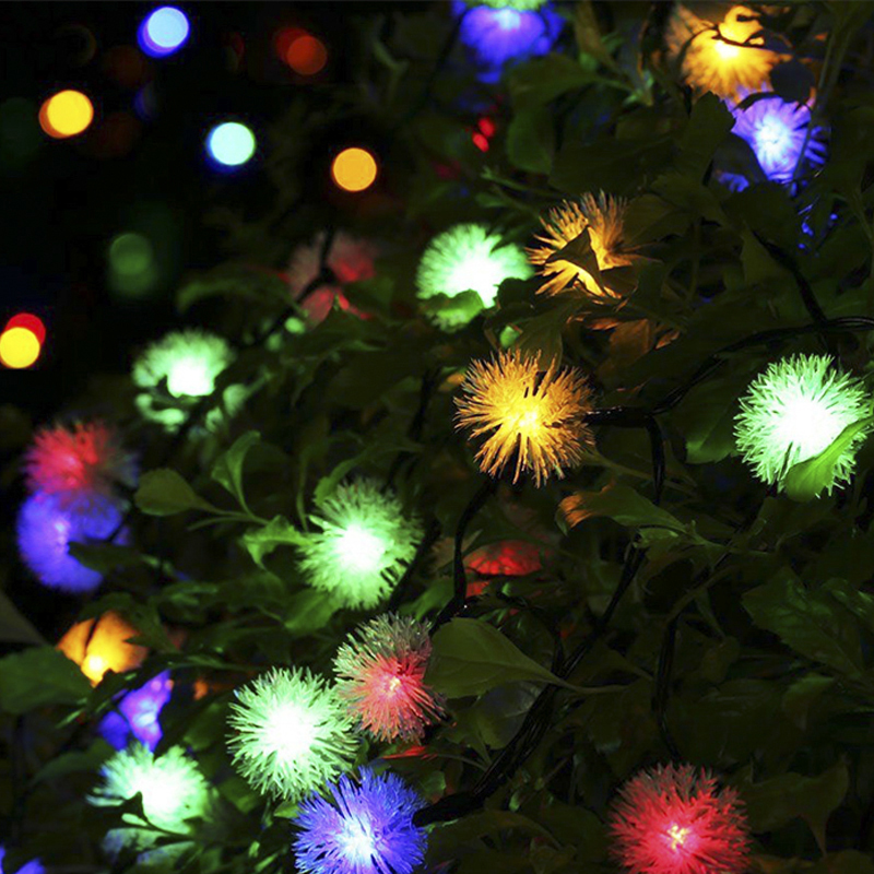 Luces de Cuerda de Bombilla Solar de 20 Led 2 Modos Decoración de la Lámpara de Hadas al Aire Libre - Blanco Cálido