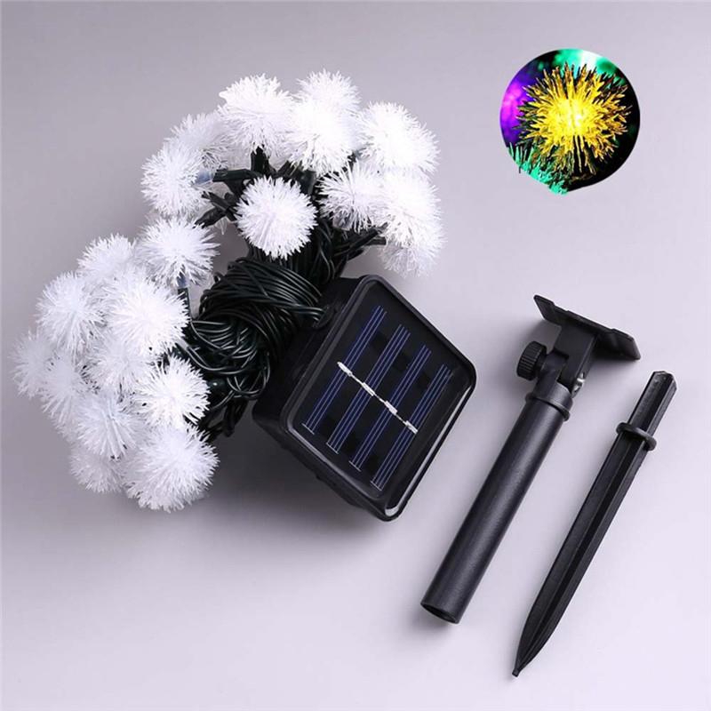 Lumières de Cordes Solaires à 20 Led 2 Modes Décor de Lampe de Fée Jardin Extérieur - Blanc Chaud