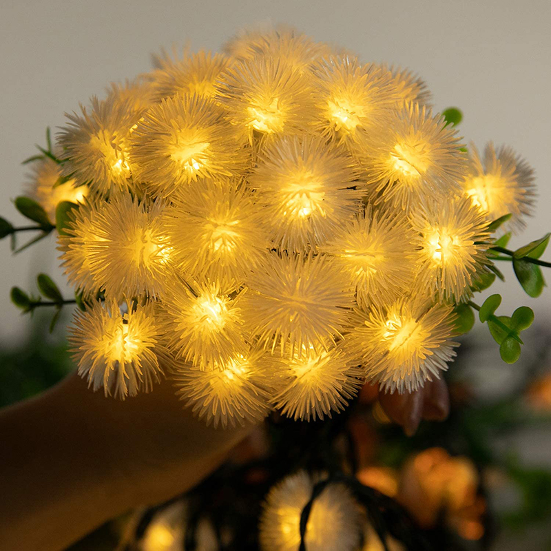 Luces de Cuerda de Bombilla Solar de 20 Led 2 Modos Decoración de la Lámpara de Hadas al Aire Libre - Blanco Cálido