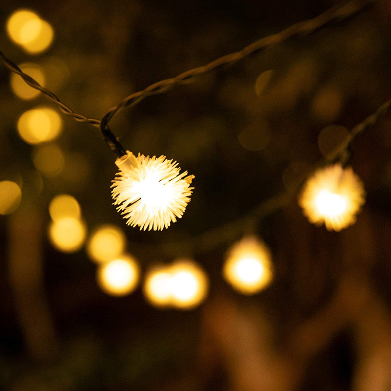 Luces de Cuerda de Bombilla Solar de 20 Led 2 Modos Decoración de la Lámpara de Hadas al Aire Libre - Blanco Cálido