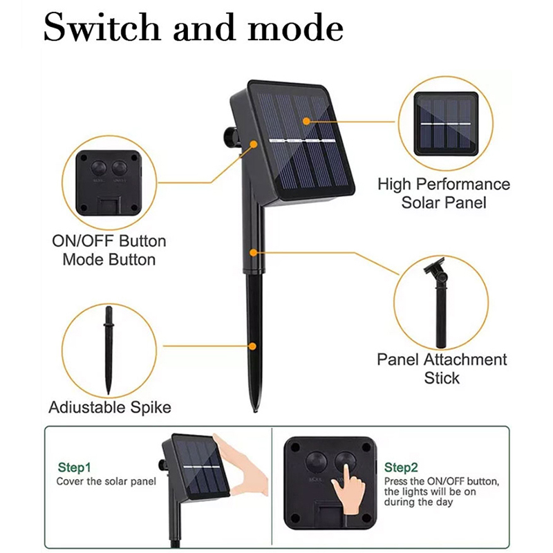 Luci a Corda Solare a 20 Led 2 Modalità Modi Outtery Decifica Fairy Lampaggio - Bianco Caldo