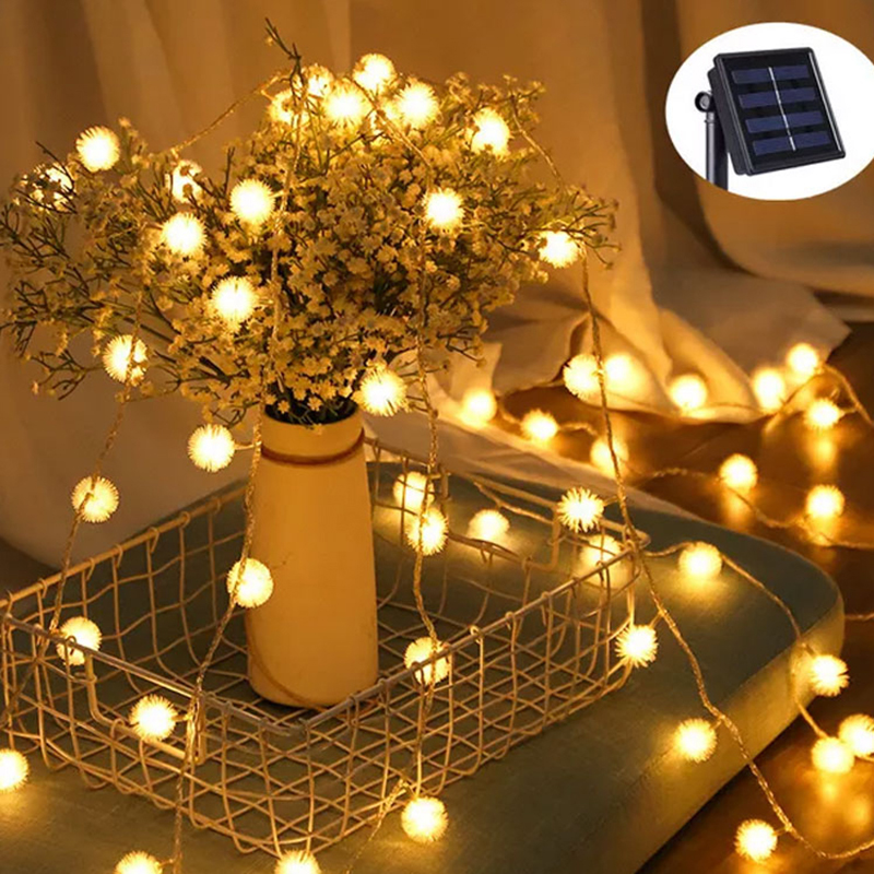 Lumières de Cordes Solaires à 20 Led 2 Modes Décor de Lampe de Fée Jardin Extérieur - Blanc Chaud