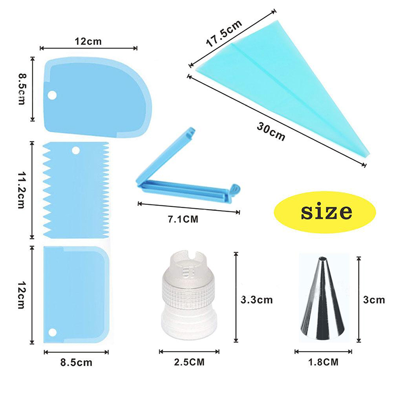 14pcs / Set Cake Decorating Pastry Bag Tips Set Cupcake Cooking DEY UGELLI DI FAI DA TE Kit Utensili Di Glassa - Bianca