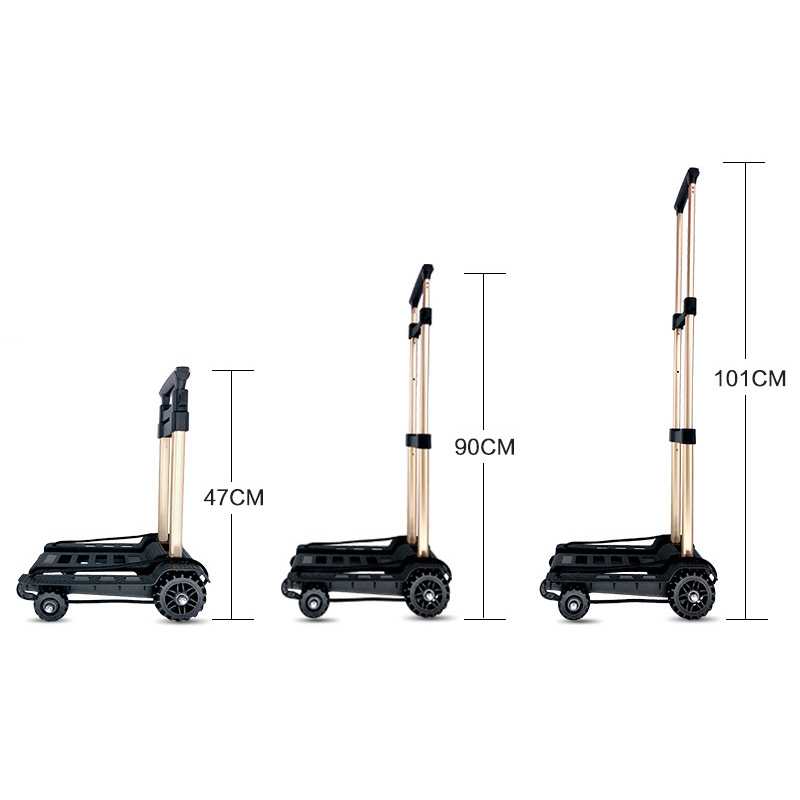 Carrello Portatile Del Bagaglio Del Bagaglio Della Lega Di Alluminio Del Rimorchio Portatile Con Le Ruote Silenziose Carrello Della Spesa