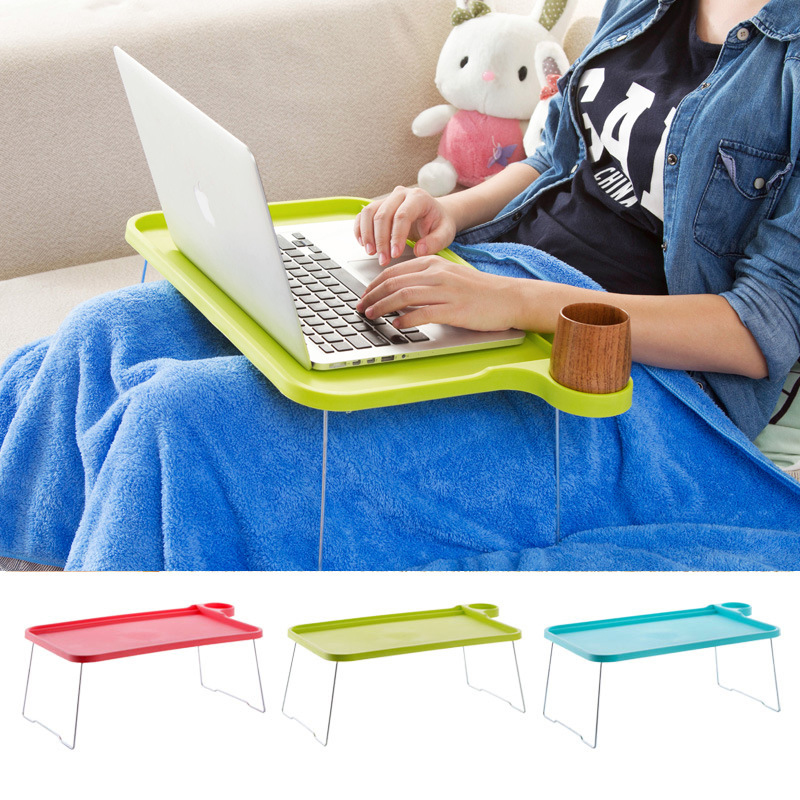 Tablet Portátil Plegable Escritorio Computadora Portátil Portátil Soporte Bandeja De Comida Para Cama Sofá Cama - Azul