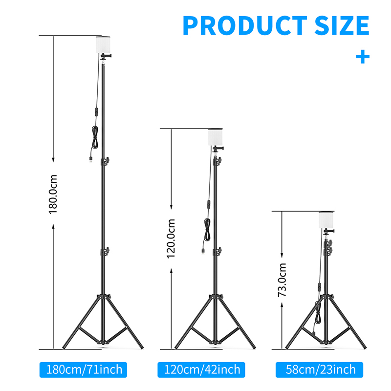 Multifunctional Outdoor Camping Lamp USB Powered Tripod Stand Photography Lamp Stall Work Light