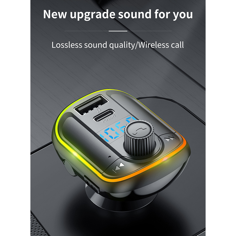 FM Radio Bluetooth 5.0 Тип USB - C Автомобильный Телефон Зарядное Устройство PD 18W Fast Charging TF Card Mp3 Player