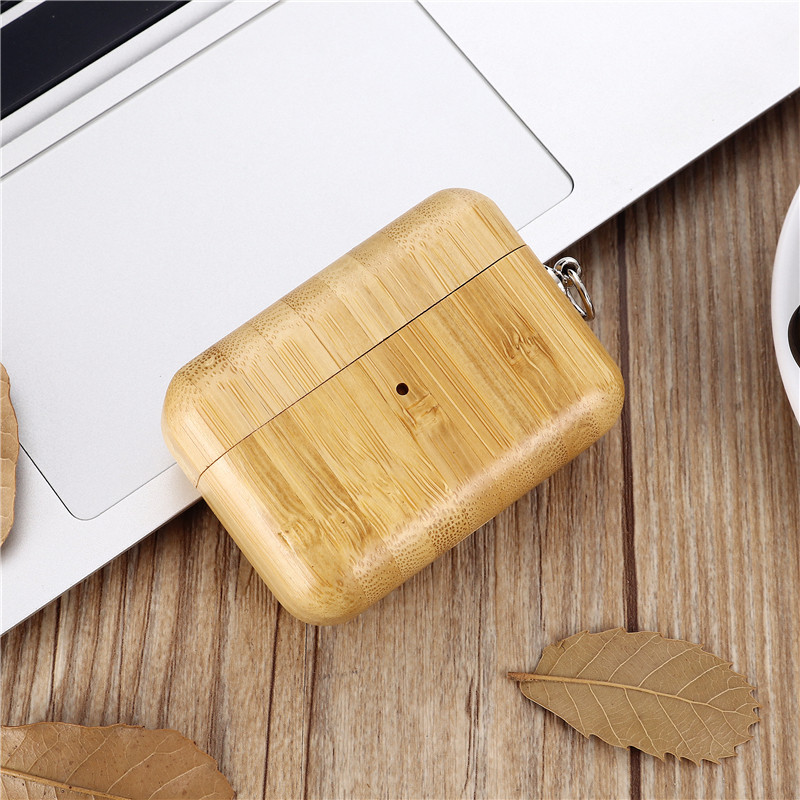 Textura de Madera Color Bluetooth Aurele de Silicona Cubierta Para Apple AirPods Pro - Estilo A