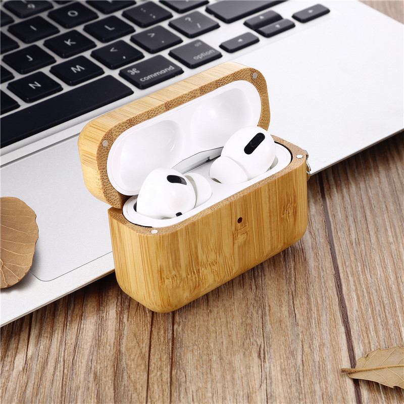 Textura de Madera Color Bluetooth Aurele de Silicona Cubierta Para Apple AirPods Pro - Estilo A