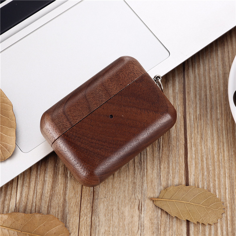 Textura de Madera Color Bluetooth Aurele de Silicona Cubierta Para Apple AirPods Pro - Estilo A