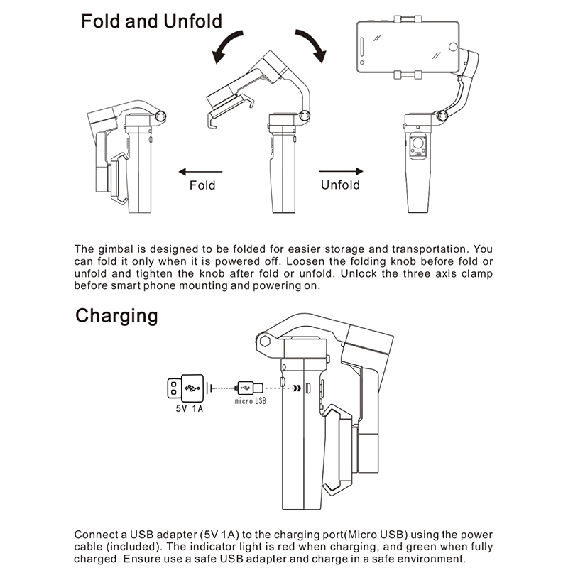 Pocket Size Foldable Gimbal Stabilizer 3 - Axis Smartphone Handheld Gimbal for Xiaomi iPhone Huawei-22