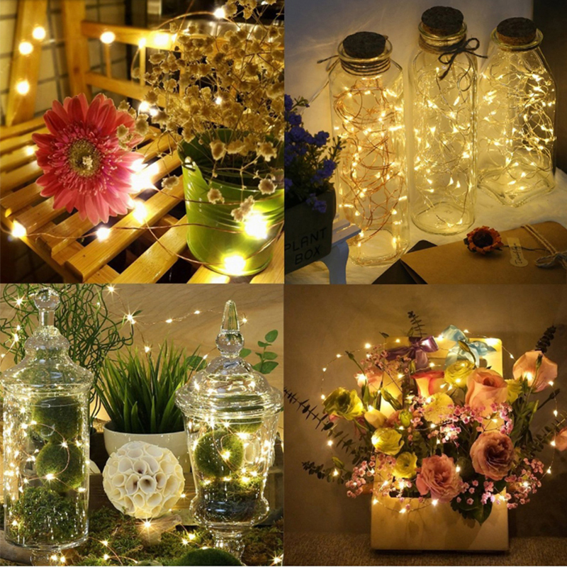 Battery Powered LED String Lights Christmas Tree Party Decor Fairy Light - Red//5 Meters 50 Lights-13