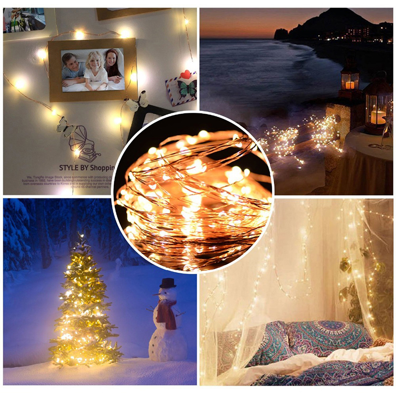 Battery Powered LED String Lights Christmas Tree Party Decor Fairy Light - Red//5 Meters 50 Lights-19