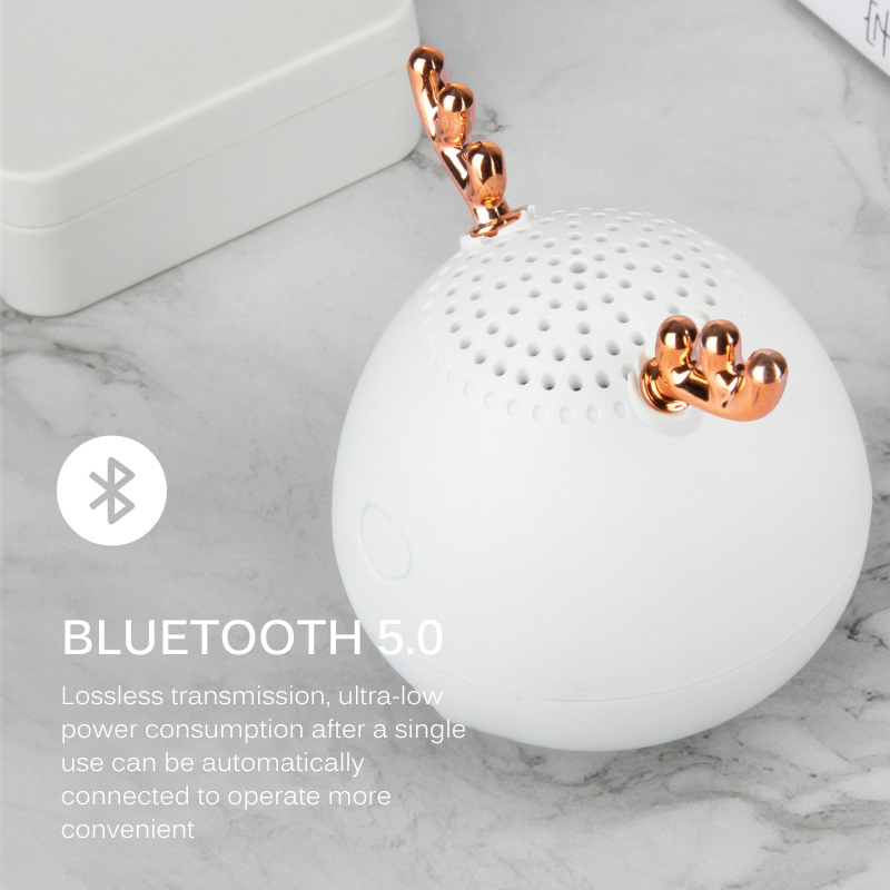 Mini Alto-falante Bonito Chifre Alto-falante Bluetooth Portátil Sem Fio - Branco-1